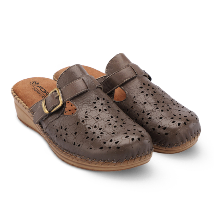 CARY-H Kadın Deri Terlik Vizon - Forelli (1)