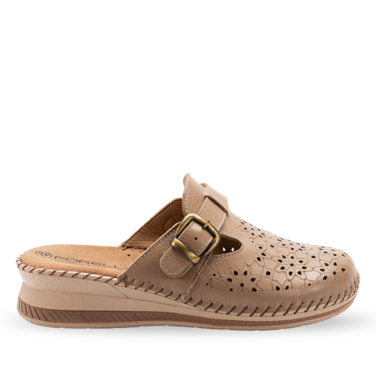 CARY-H Kadın Deri Terlik Vizon - Forelli