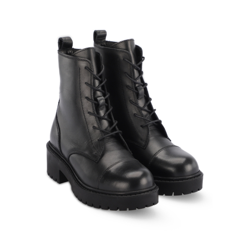 CITY-G Deri Kadın Kürklü Bot Siyah - Forelli (1)