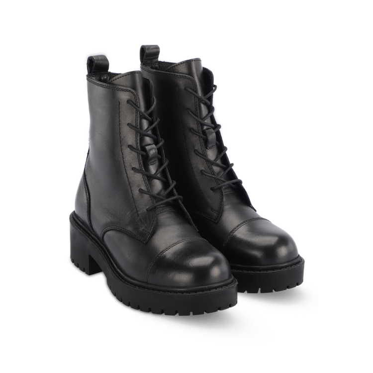 CITY-G Deri Kadın Kürklü Bot Siyah - Forelli (1)