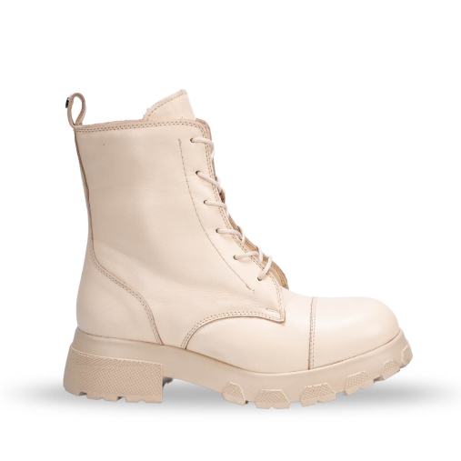 CITY-G Sıcak Astar Kadın Deri Bot Beyaz - 1