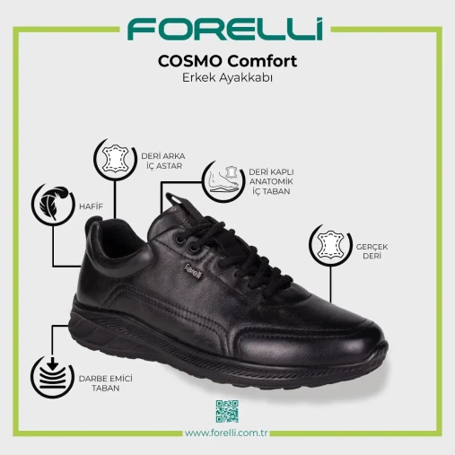 Forelli COSMO-H Comfort Erkek Ayakkabı Siyah - 5