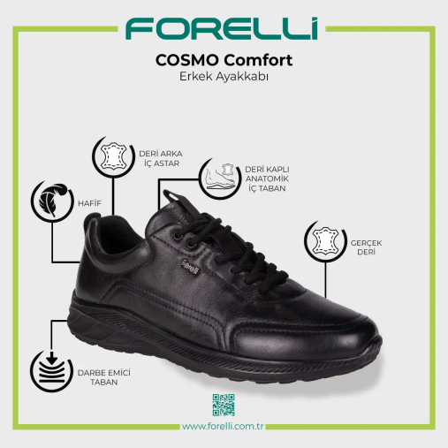 COSMO-G Erkek Deri Ayakkabı Siyah - 5