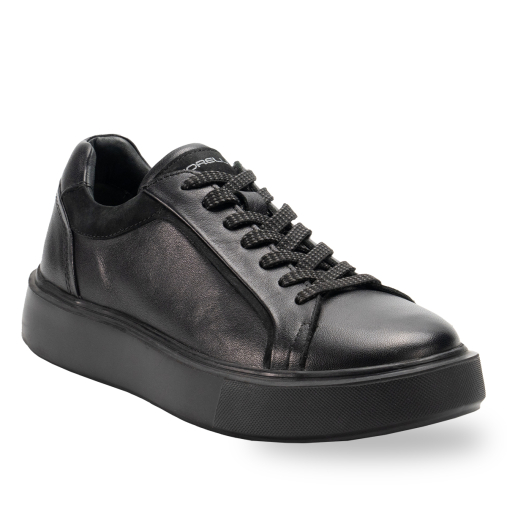 DENIS-G Unisex Deri Ayakkabı Siyah - Forelli (1)
