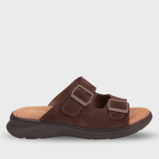 EJDER-G Erkek Deri Terlik Kahve Nubuk 