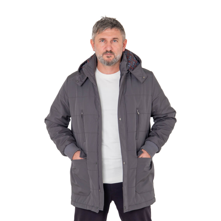 EK2402 Erkek Kaban Gri - 