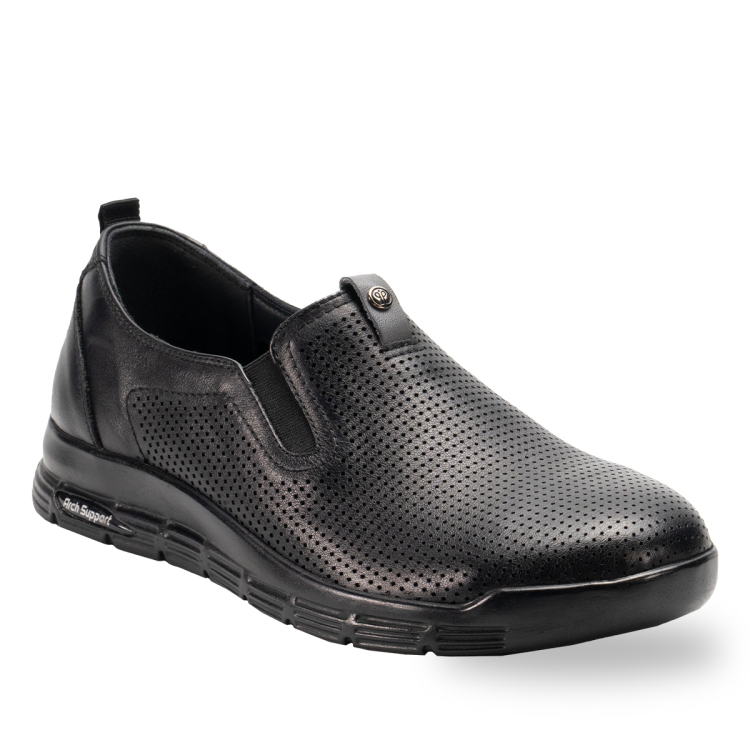 ERTHEN-G Erkek Deri Ayakkabı Siyah - Forelli (1)