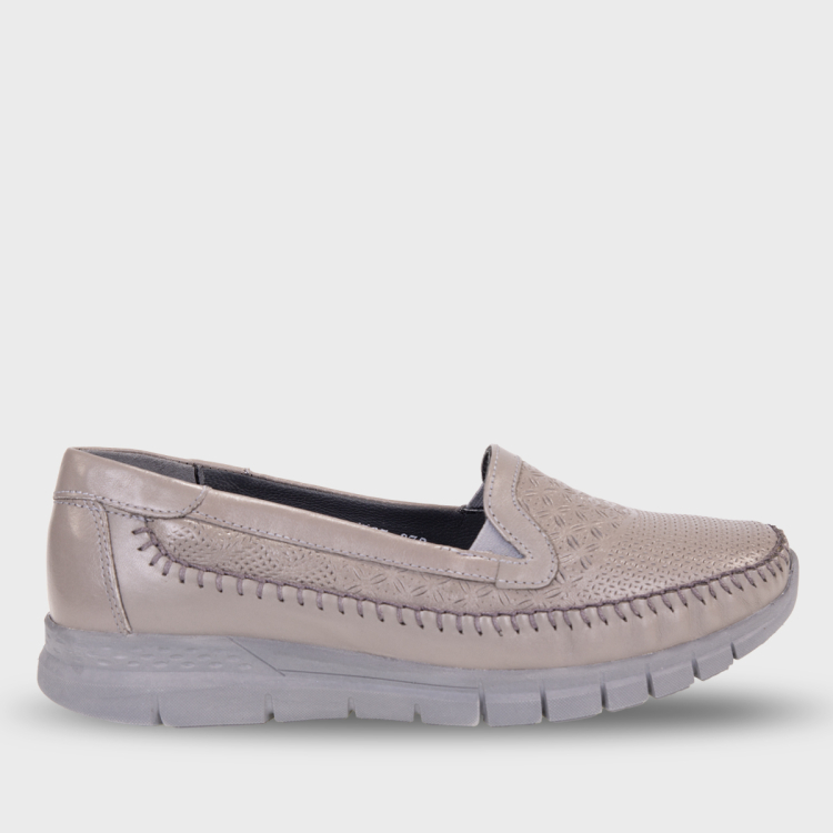 ETERNA-G Kadın Deri Ayakkabı Gri - Forelli