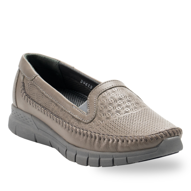 ETERNA-G Kadın Deri Ayakkabı Gri - Forelli (1)