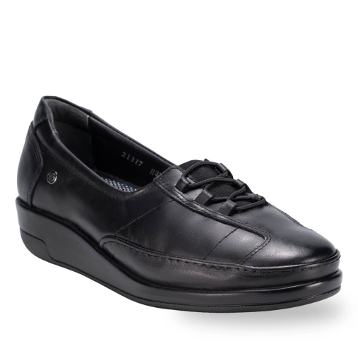 FIORA-H Kadın Deri Ayakkabı Siyah - Forelli (1)