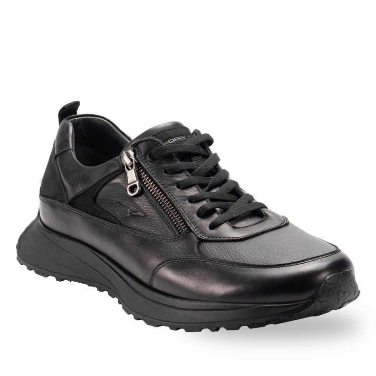 FOR-ON-G Erkek Deri Ayakkabı Siyah - Forelli (1)