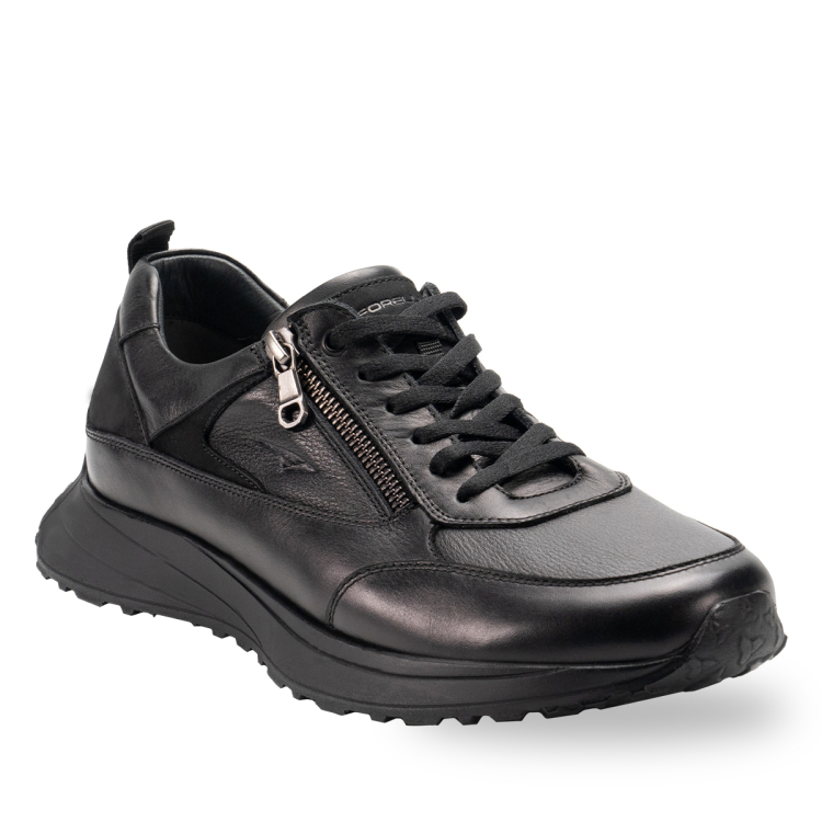 FOR-ON-G Erkek Deri Ayakkabı Siyah - Forelli (1)