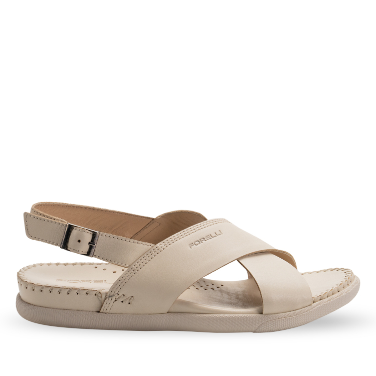 FUJI-G Kadın Deri Sandalet Bej - Forelli