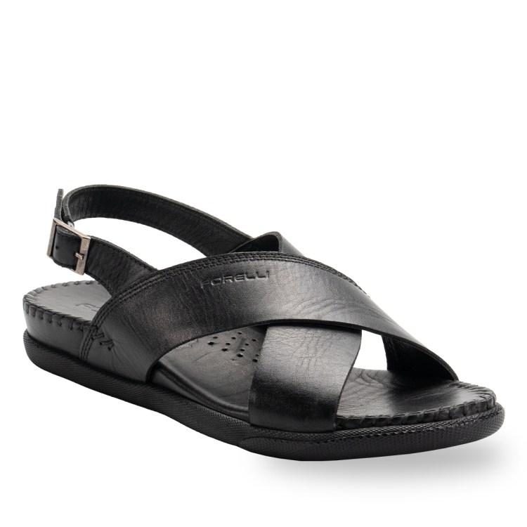 FUJI-G Kadın Deri Sandalet Siyah - Forelli (1)