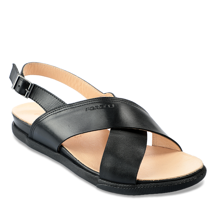 FUJI-G Kadın Deri Sandalet Siyah - Forelli