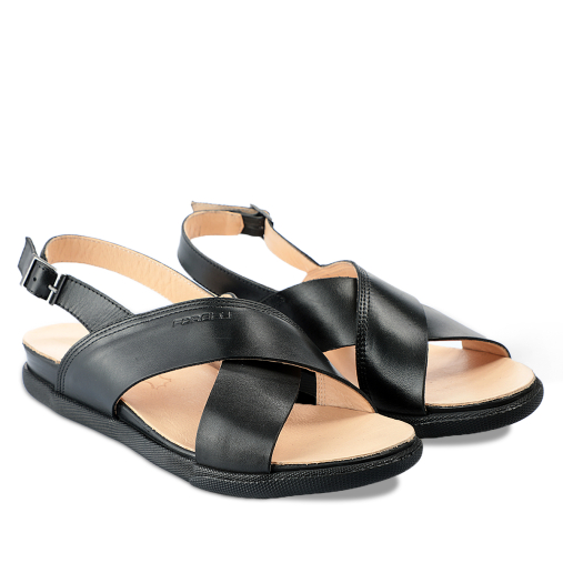 FUJI-G Kadın Deri Sandalet Siyah - 2