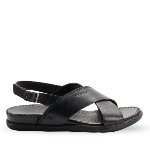 FUJI-H Kadın Deri Sandalet Siyah 