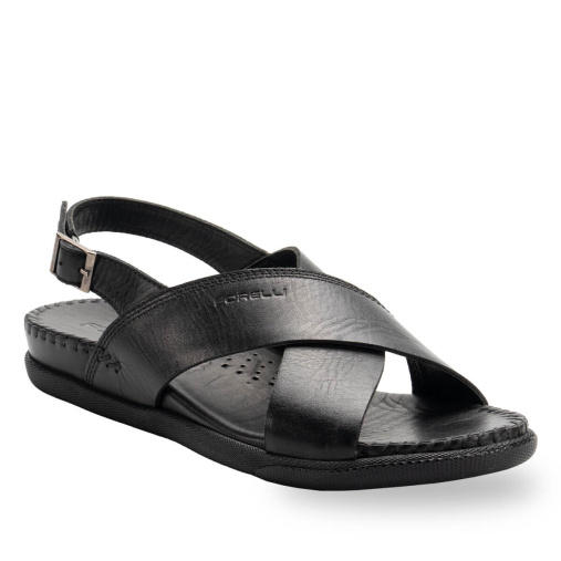 FUJI-H Kadın Deri Sandalet Siyah - Forelli (1)