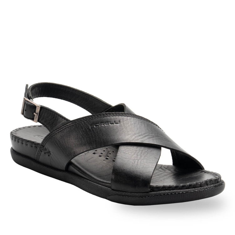 FUJI-H Kadın Deri Sandalet Siyah - Forelli (1)