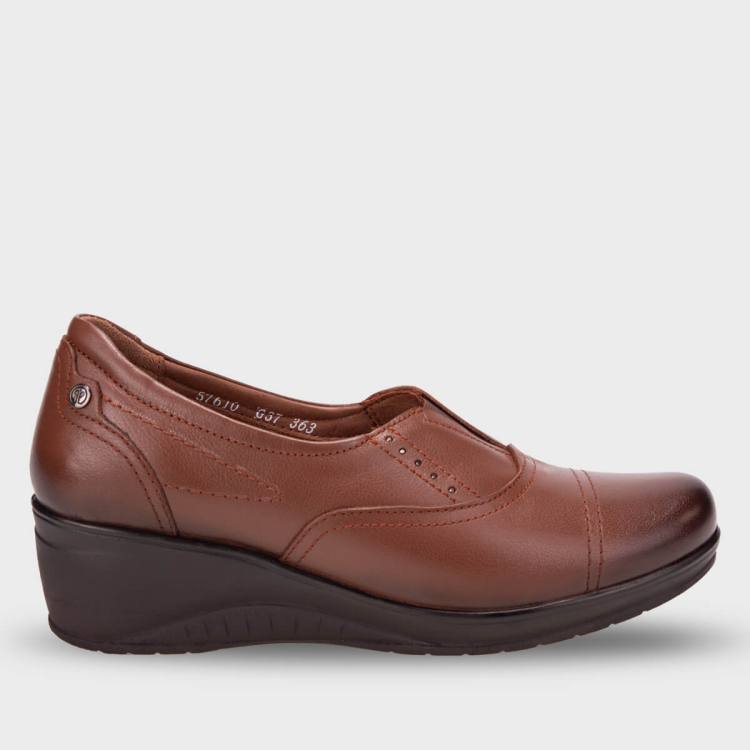 FUNDA-G Kadın Deri Ayakkabı Taba - Forelli