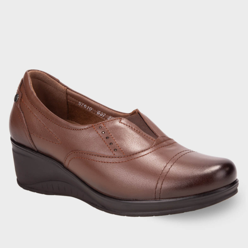 FUNDA-G Kadın Deri Ayakkabı Taba - Forelli (1)