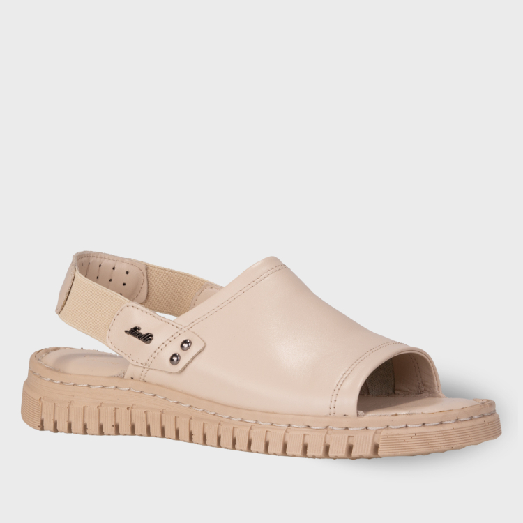 GLORIA-G Kadın Deri Sandalet Bej - Forelli (1)