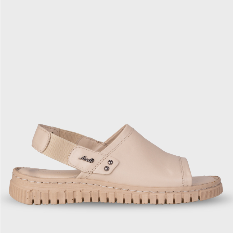 GLORIA-G Kadın Deri Sandalet Bej - Forelli