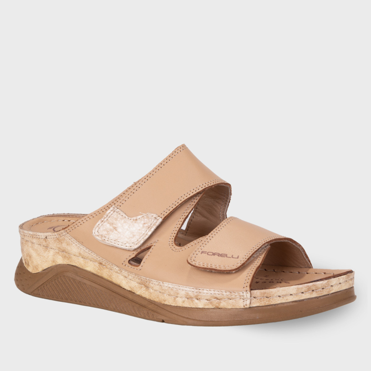 GRETA-H Kadın Deri Terlik Camel - Forelli (1)