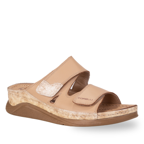 GRETA-H Kadın Deri Terlik Camel - 2