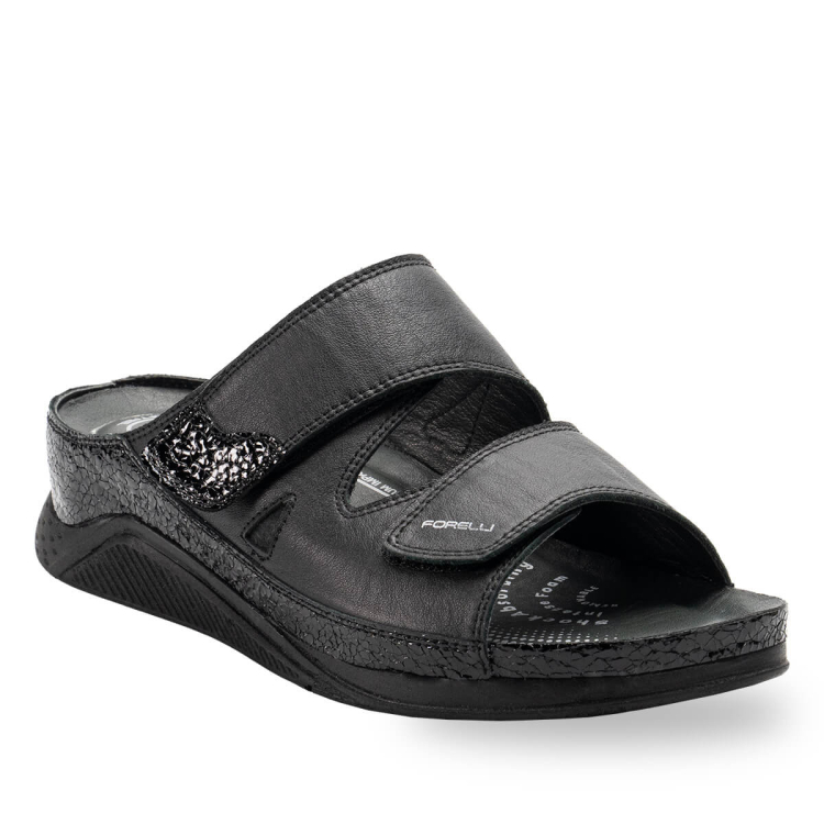 GRETA-H Kadın Deri Terlik Siyah - Forelli (1)