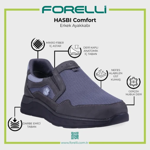 Forelli HASBI-G Comfort Erkek Ayakkabı Füme - 5