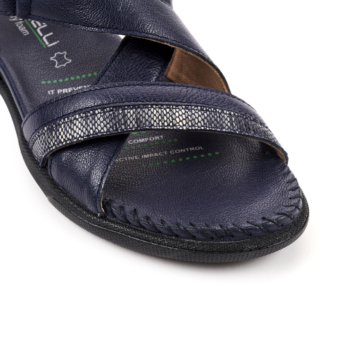 ILYA-G Kadın Deri Sandalet Lacivert - 5