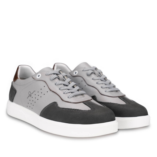 LEON-H Erkek Deri Ayakkabı Gri - Forelli (1)