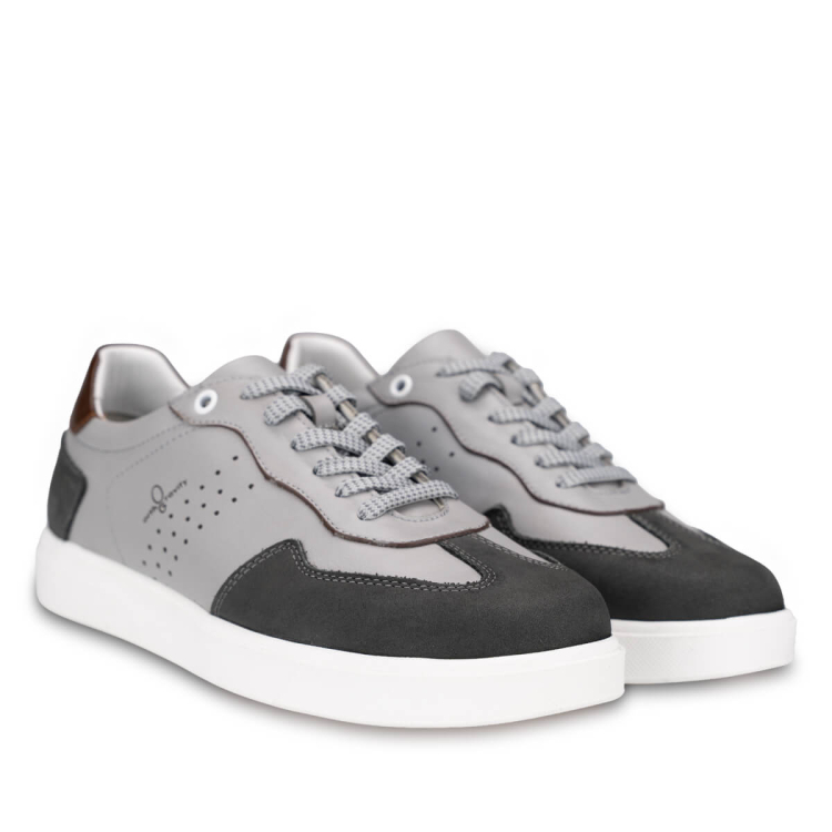 LEON-H Erkek Deri Ayakkabı Gri - Forelli (1)