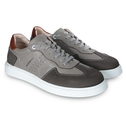 LEON-G Erkek Deri Ayakkabı Gri - 3