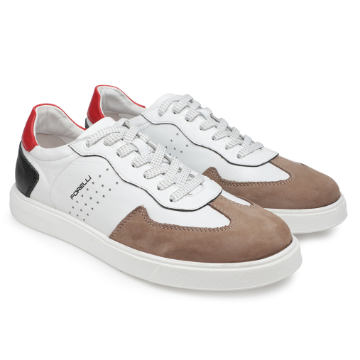 LEON-G Erkek Deri Ayakkabı Sütlü Kahve - Beyaz - 4