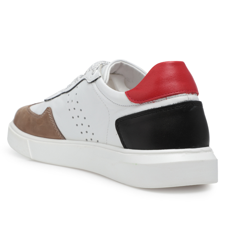 LEON-G Erkek Deri Ayakkabı Sütlü Kahve - Beyaz - Forelli (1)