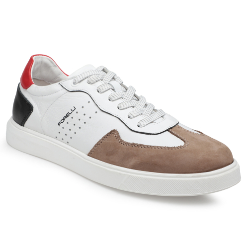 LEON-G Erkek Deri Ayakkabı Sütlü Kahve - Beyaz - 1