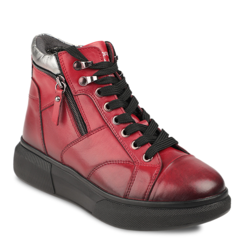 LEWA-G Kadın Deri Bot Kırmızı - Forelli