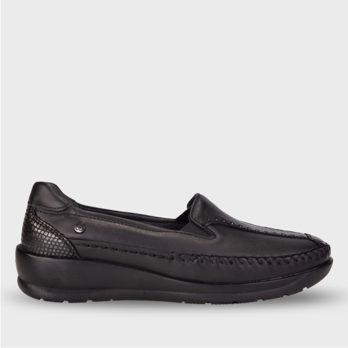 LINA-H Kadın Deri Ayakkabı Siyah - Forelli