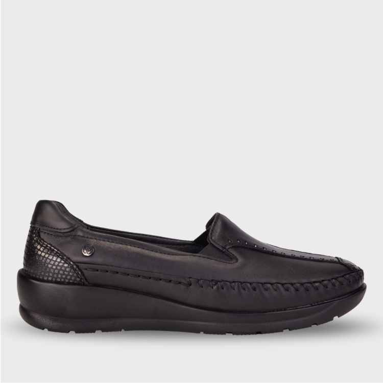 LINA-H Kadın Deri Ayakkabı Siyah - Forelli