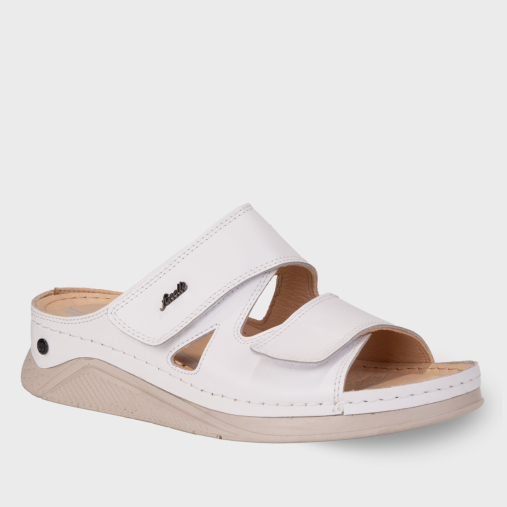 LINDA-G Kadın Deri Terlik Beyaz - Forelli (1)