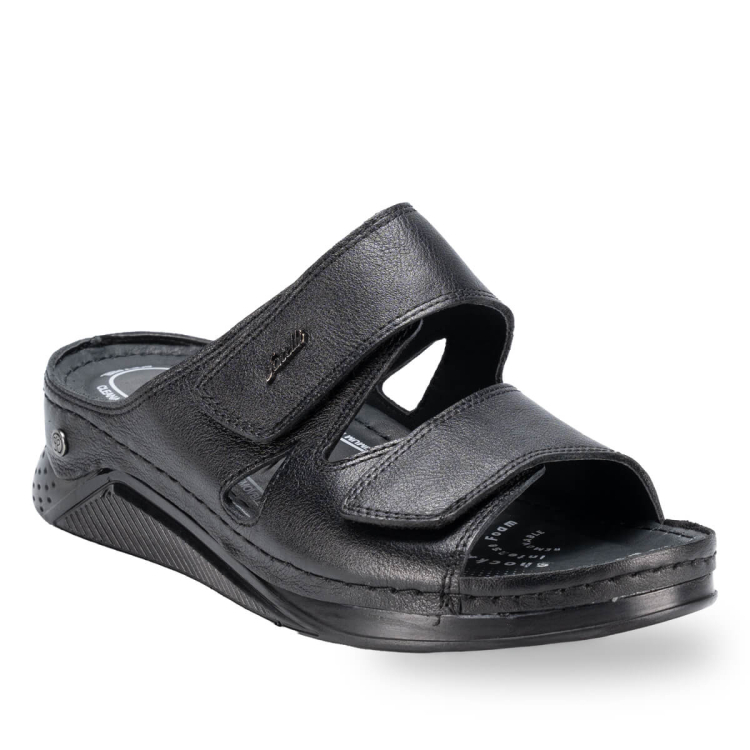 LINDA-H Kadın Deri Terlik Siyah - Forelli (1)