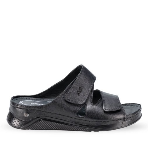 LINDA-H Kadın Deri Terlik Siyah 