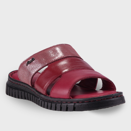 LUCI-G Kadın Deri Terlik Bordo - 3