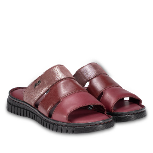 LUCI-G Kadın Deri Terlik Bordo - 4