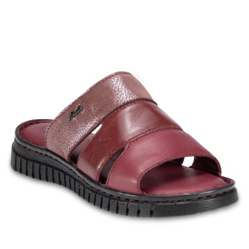 LUCI-G Kadın Deri Terlik Bordo - 6