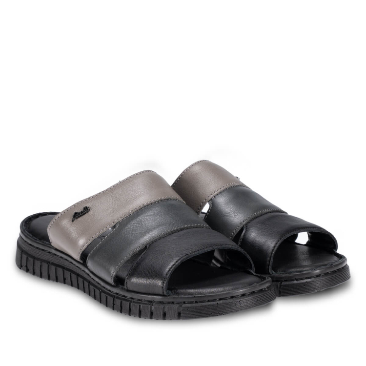 LUCI-G Kadın Deri Terlik Siyah - Forelli (1)