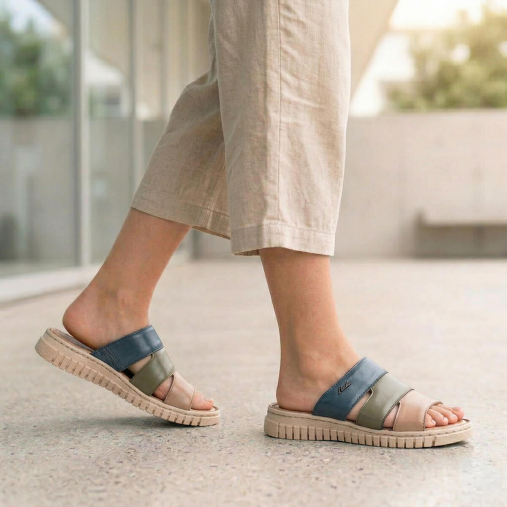 LUCI-G Kadın Deri Terlik Taba - 2