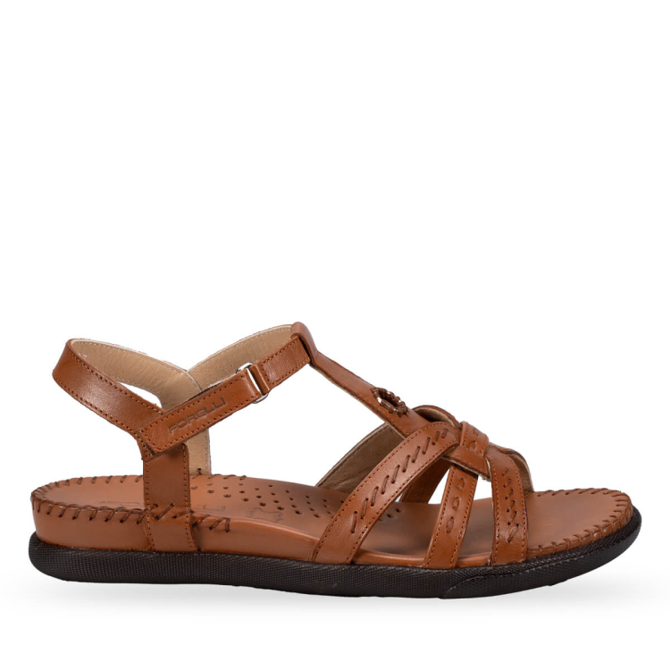 LUPIN-G Kadın Deri Sandalet Taba - Forelli